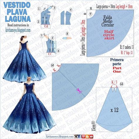 Diy Wedding Dress Patterns, Princess Dress Patterns, Pola Rok, Wedding Dress Sewing Patterns, Gown Sewing Pattern, Barbie Dress Pattern, Dress Patterns Diy, Barbie Sewing Patterns, End Of