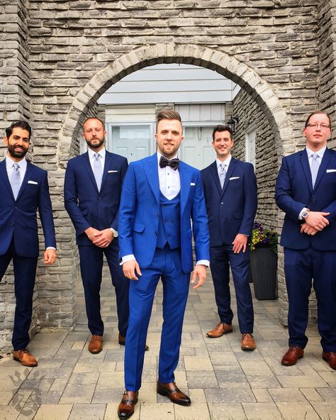 Blue Groomsmen Attire, Blue 3 Piece Suit, Cobalt Blue Suit, Cobalt Blue Weddings, Men Suit Wedding, Interchangeable Wardrobe, Blue Groomsmen, Cobalt Wedding, Beauty And Beast Wedding