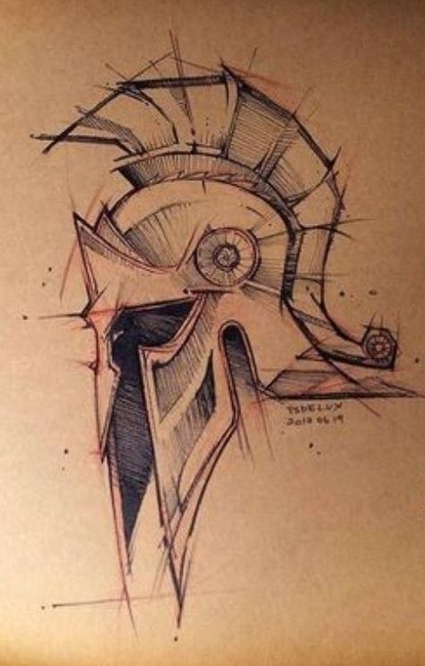 Sketch Style Tattoos, Spartan Tattoo, Tattoo Zeichnungen, Warrior Tattoos, Tattoo Art Drawings, Hand Art Drawing, Tattoo Design Drawings, Book Art Drawings, Art Drawings Sketches Simple