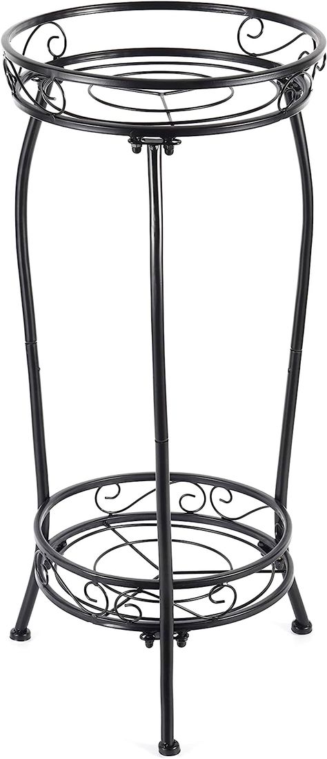 Amazon.com: Kavlium Plant Stand Indoor Outdoor，Tall Black Metal Rustproof Stable Plant Stands，2 Tier 27.1 inch Multiple Plant Rack Potted Holder Rack Flower Pot Stand Heavy Duty Plant Shelf : Patio, Lawn & Garden Plant Shelves Outdoor, Wrought Iron Plant Stands, Flower Pot Stand, Plant Rack, Tall Plant Stands, Metal Plant Stand, Plant Shelf, Outdoor Living Decor, Pot Stand