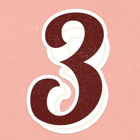 Number three sign symbol icon transparent psd | free image by rawpixel.com / jingpixar Number 3 Aesthetic, Number 1 Aesthetic, Number Cutouts, Easy Hand Drawings, Icon Transparent, Number Graphic, Hand Drawings, 3 Number, Retro Collection