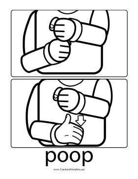 Parents who are toilet-training toddlers can use this printable sign language chart to teach the word Sine Language, Sign Language For Toddlers, Toddler Toilet Training, Simple Sign Language, Learning Asl, Asl Sign Language Words, Learn Asl, Sign Language Chart, Sign Language For Kids