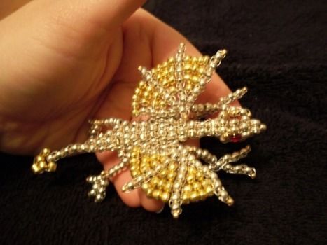 3 D Metallic Seed Bead Dragon · A Beaded Character · Beadwork, Jewelry Making, and Wirework on Cut Out + Keep Seed Bead Dragon, Bead Figures, Bead Dragon, Bead Techniques, Beaded Dragon, Beaded Creatures, Bead Lizard, Beaded Critters, Bead Animals