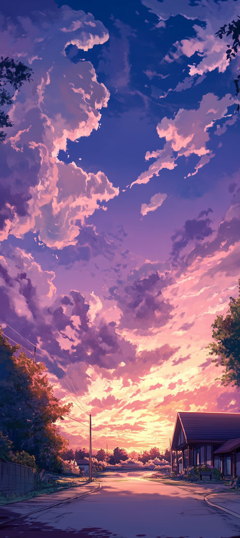 Aesthetic Anime Landscape Wallpaper, Anime Sunset Wallpaper, Anime Sunset, Lavender Sunset, Pixel Art Background, Dreamy Artwork, Sunset Background, Pretty Backgrounds, Cute Pastel Wallpaper