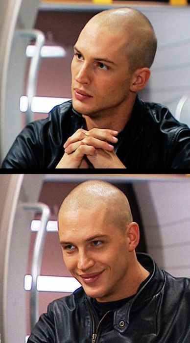 Shaved Head Men, Evil Smirk, Tom Hardy Variations, Bald Haircut, Bald Men Style, Screen Test, Shave My Head, Bald Man, Clean Shaven