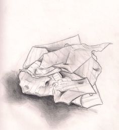 Crumpled Paper Ball Drawing, Crumpled Up Paper Drawing, How To Draw Crumpled Paper, Things That Crumple Art, Things That Crumple, Folded Paper Drawing, Crumpled Paper Drawing, Crumble Paper, Crumpled Paper Art