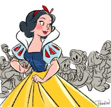 Steven Thompson Art | Snow White and the seven dwarfs | Disney | Blanca Nieves y los siete enanos | @dgiiirls Steven Thompson, Steve Thompson, Princesas Disney Anime, Disney Artists, Snow White And The Seven Dwarfs, Princess Drawings, The Seven Dwarfs, Disney Artwork, Disney Sketches