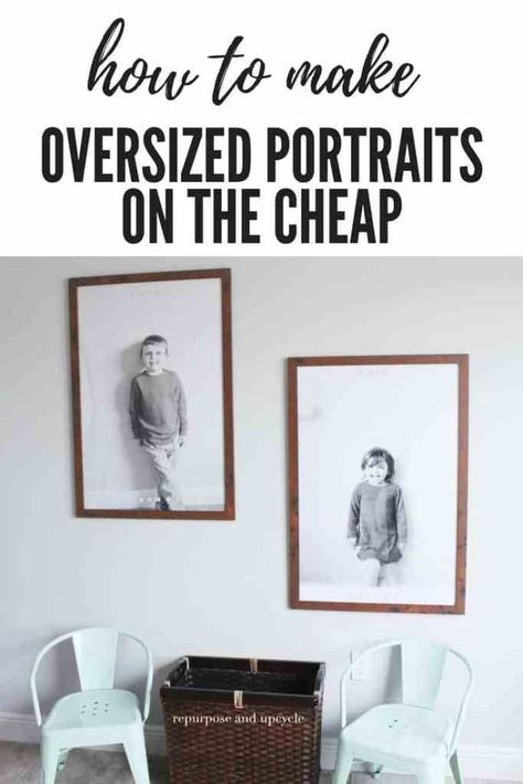 how to make oversized pictures or portraits with engineered prints #OVERSIZEPORTRAITS #DIYengineeredprints #howtomakecheappictures #cheapportraits #portrait #portraitphotography #oversizedpictures Blow Up Pictures Wall Art, Oversized Pictures Wall Art, Printed Photo Ideas, Kids Pictures On Wall, Engineered Prints, Chore Jar, Decorate With Pictures, Printing Pictures, Sunset Decor