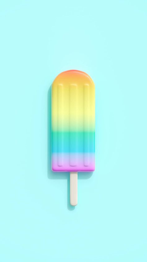 Popsicle Wallpaper, Monthly Wallpapers, Rainbow Popsicles, Popsicle Art, Rainbow Waffles, Colorful Vibes, Pastel Color Wallpaper, Cake Logo Design, Spongebob Wallpaper