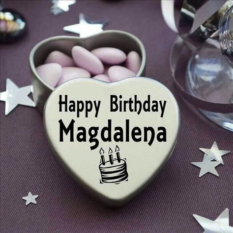 Details about Happy Birthday Magdalena Mini Heart Tin Gift Pres… Happy Birthday Noor, Love You Hubby, Wish You Happy Birthday, I Love You Mum, Happy Anniversary Wishes, Love You Husband, Love You Mum, Happy Birthday Name, Happy Birthday Song