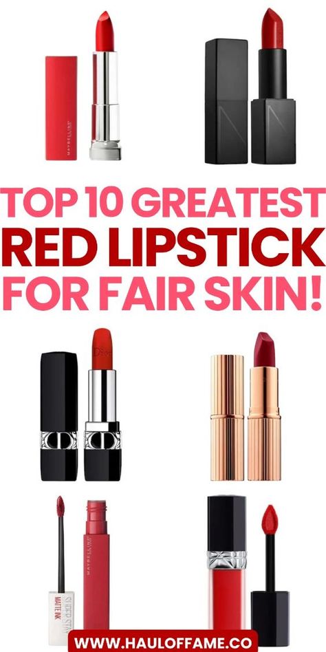 Best Red Lipstick For Fair Skin: 10 Cult Favorites For Every Boss Lady Elevate your look with the best red lipsticks for fair skin. These 10 cult favorites are perfect for every boss lady, offering bold, flattering shades for every occasion.

red lipstick | red lipstick for fair skin | red lipstick for fair skin blonde | red lipstick for fair skin brunette | red lipstick for fair neutral skin | red lipstick makeup for fair skin | cherry red lipstick fair skin | dark red lipstick fair skin | perfect red lipstick for fair skin Blonde Red Lipstick, Fair Skin Brunette, Red Lipstick Fair Skin, Fair Skin Blonde, Red Lipstick For Fair Skin, Cherry Red Lipstick, Maybelline Matte Ink, Red Lipstick Makeup Looks, Best Drugstore Concealer