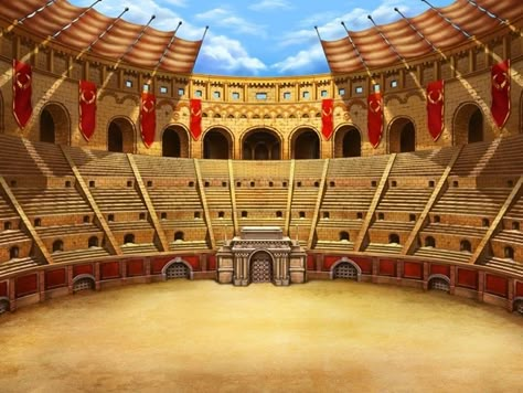 Game Website Design, Slot Background, Ancient Egypt Aesthetic, Gladiator Arena, Game Website, Graphic Design Illustration Art, Battle Arena, Greek Temple, Gacha Backgrounds