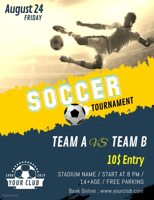 Soccer Futsal Football Tournament Flyer Poste Football Poster Soccer Poster Soccer Camp