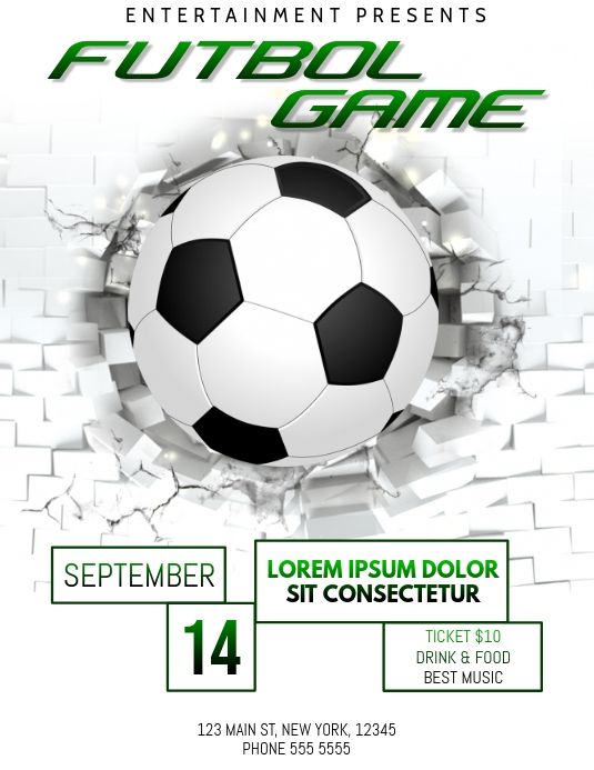 Soccer Game Sports Flyer Football Tournament Futsal Football