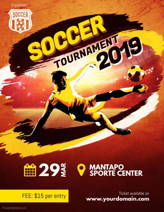 Soccer Futsal Football Tournament Flyer Poster Template Football Tournament Futsal Football Soccer Poster