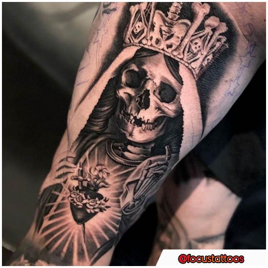 Pin on Santa Muerte Tattoo