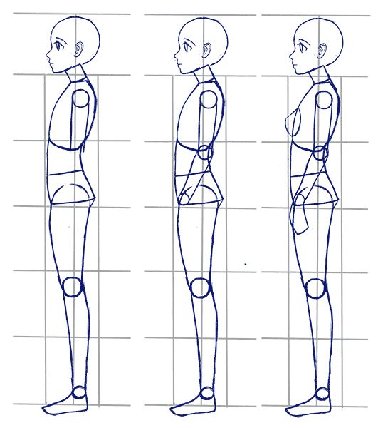 How to Draw a Manga Male Body Front 34 and Side View  YouTube