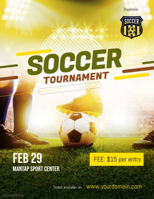 Soccer Futsal Football Tournament Flyer Poster Template Soccer Tournament Sports Flyer Soccer