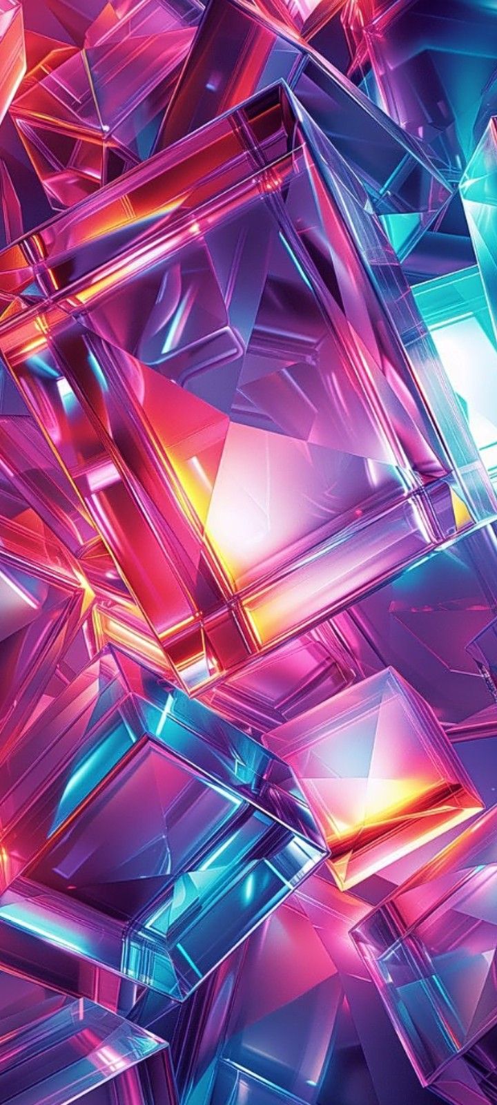 an abstract background consisting of many different colored cubes and lines, all in bright colors