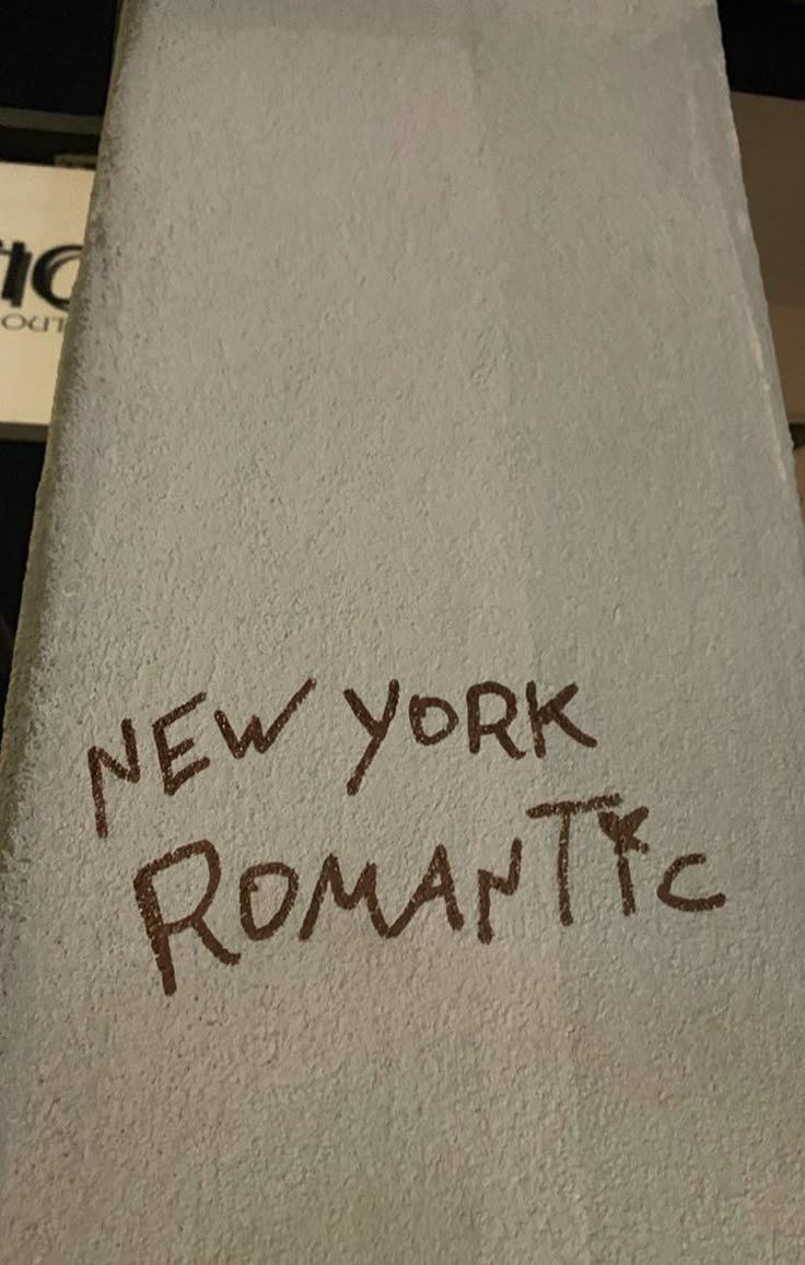 someone wrote new york romantic on a towel