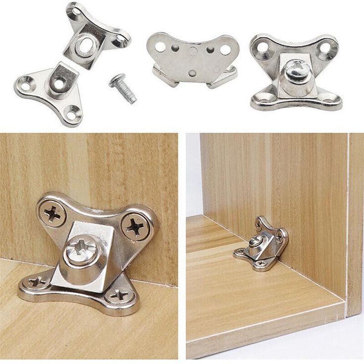 three different types of metal furniture hardware