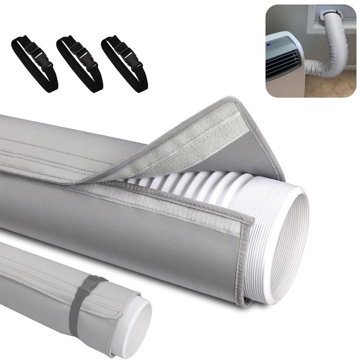 three different types of duct ventilators and one is white with black piping