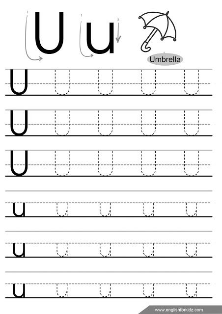 the letter u is for u worksheet with an upper and lowercase word