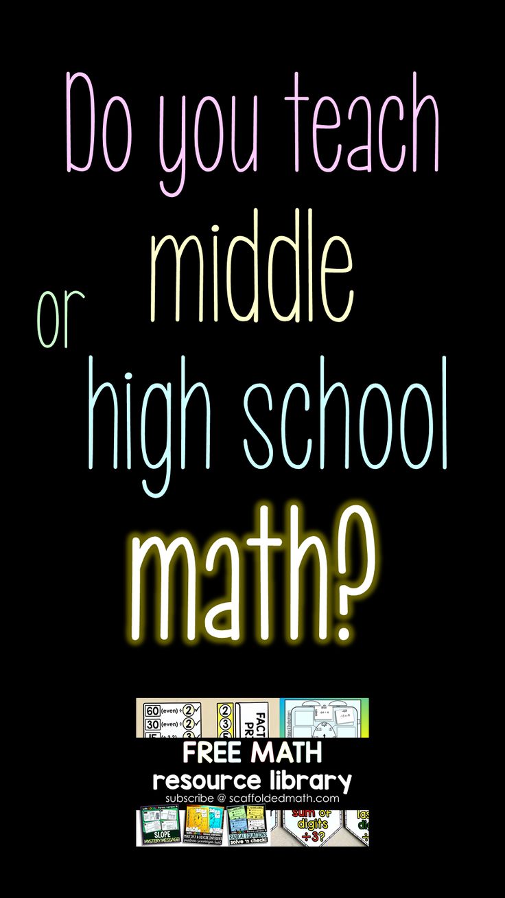 a poster with the words do you teach middle or high school math? on it