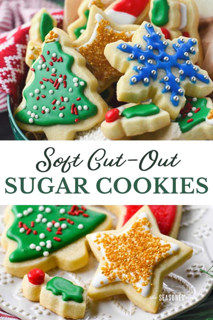 soft cut out sugar cookies on a plate