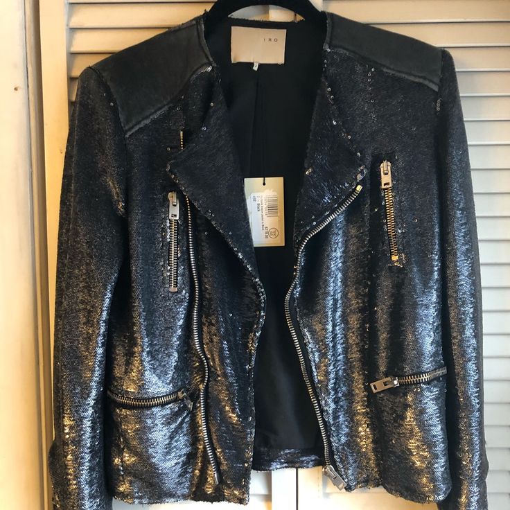 Reposhing This Item I Purchased From @Moon66. Loved It, But Ready To Rotate For Something New. Note: I Removed The Paper Tag Questions? Leave A Comment Below! Paper Tags, Moto Jacket, Something New, Black Blue, Blue Black, Sequin, Jackets & Coats, Jackets For Women, Women Shopping