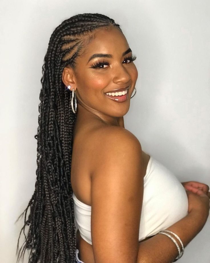 Goddess Braids Hairstyles, African Hair Braiding Styles, Box Braids Hairstyles For Black Women, Braids Hairstyles Pictures, Braided Cornrow Hairstyles, Cute Box Braids Hairstyles, Protective Hairstyles Braids, Girls Hairstyles Braids, Braids For Black Women