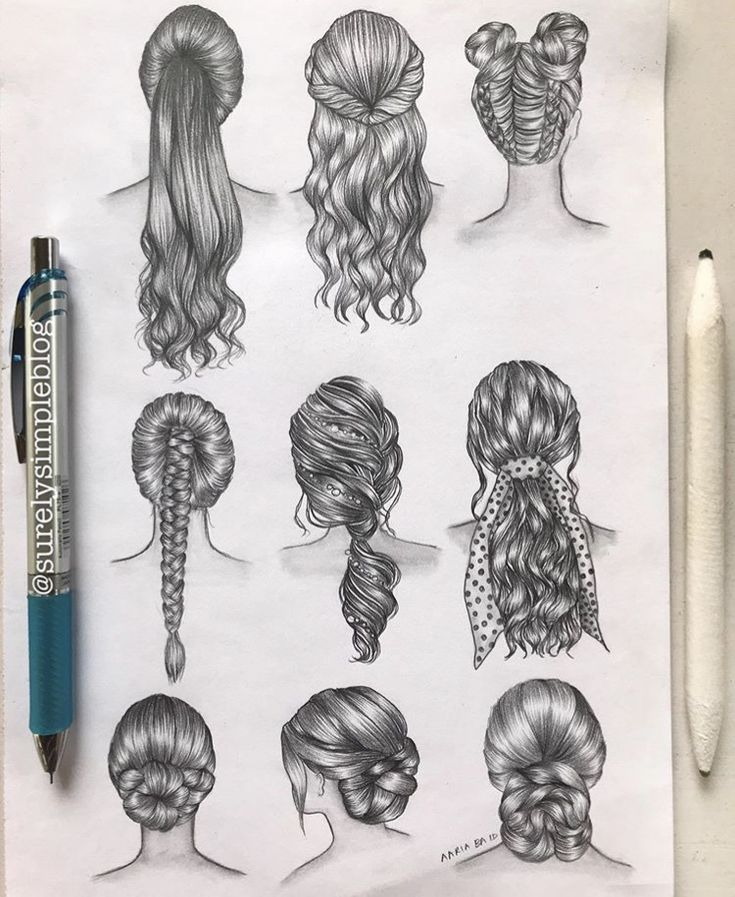 a drawing of different hairs and hair styles