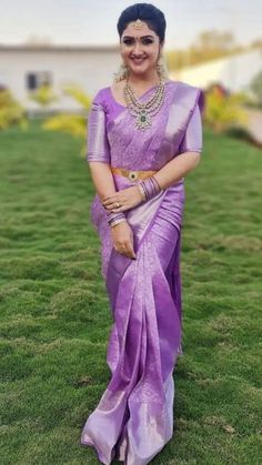 Purple Colour Pattu Sarees, Lilac Kanjeevaram Saree, Dark Color Pattu Sarees, Lilac Bridal Saree, Lavander Colour Silk Sarees, Lavender Colour Silk Saree, Purple Color Pattu Saree, Pink Purple Saree Combination, Lavender Saree Bride