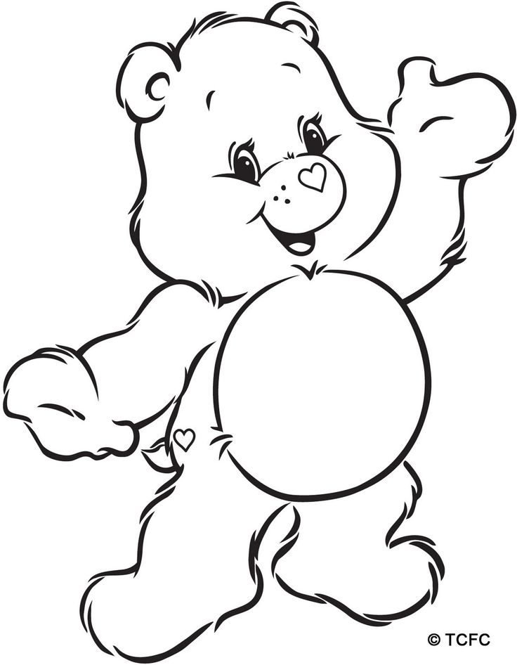 a black and white drawing of a teddy bear holding an object in its paws with one hand