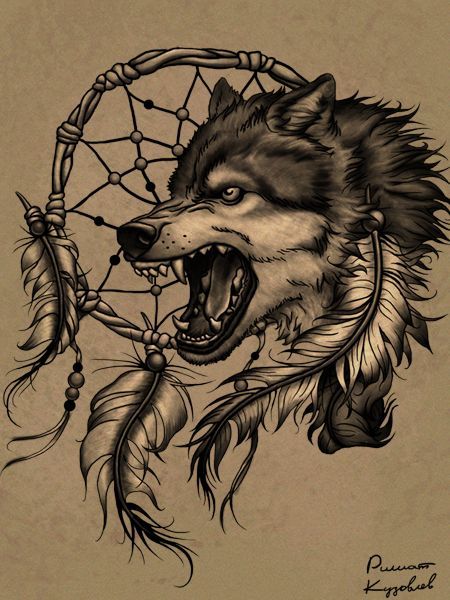 Wolf Drawing Tattoo, Wolf Dreamcatcher Tattoo, Wolf Dreamcatcher, Freedom Tattoos, Dream Catcher Tattoo Design, Wolf Tattoo Sleeve, Native Tattoos, Dream Catcher Tattoo, Wolf Tattoo Design