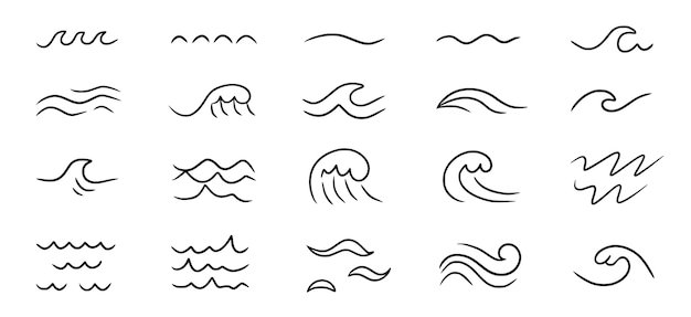 the different types of waves drawn by hand