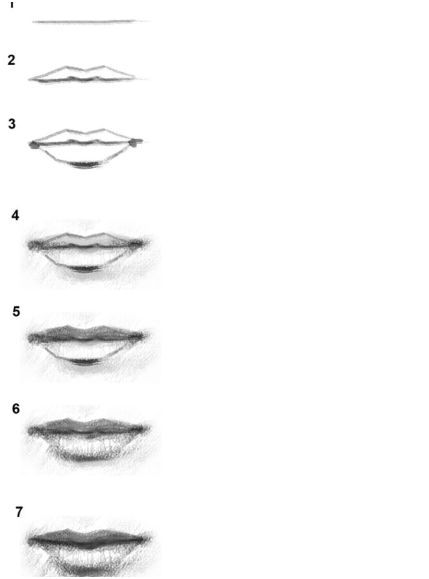 the different types of lips are shown in black and white