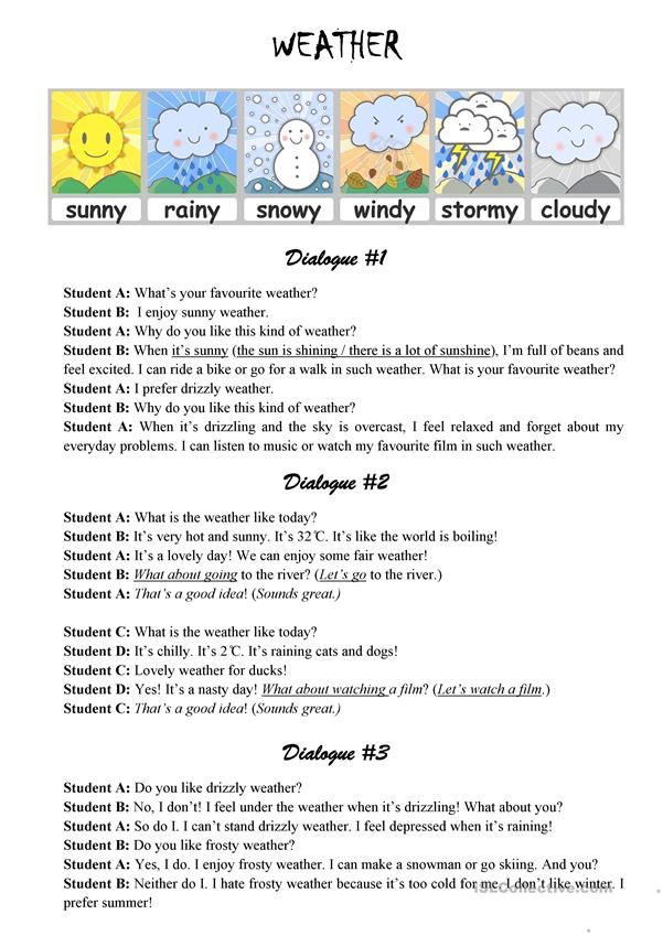 the weather worksheet for students to learn how to write and use it as an activity