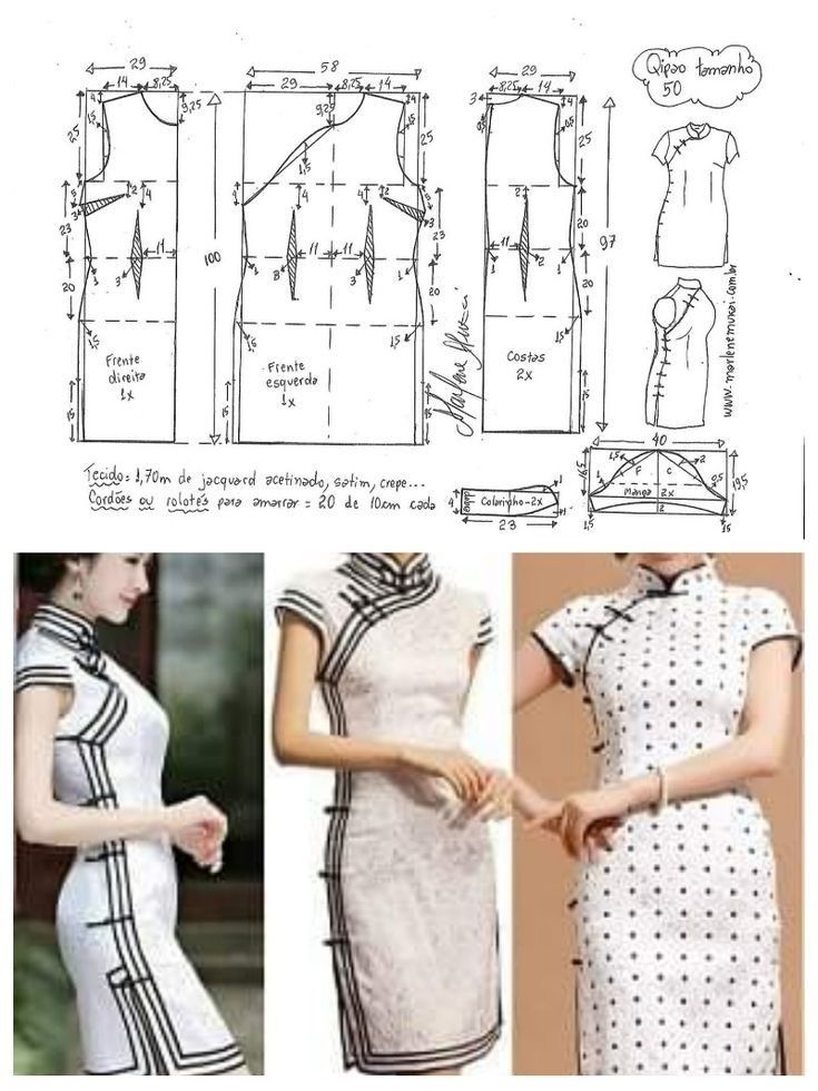 an image of a woman's dress pattern with instructions to make it look like she is