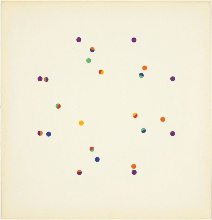 multicolored dots are arranged in the sky