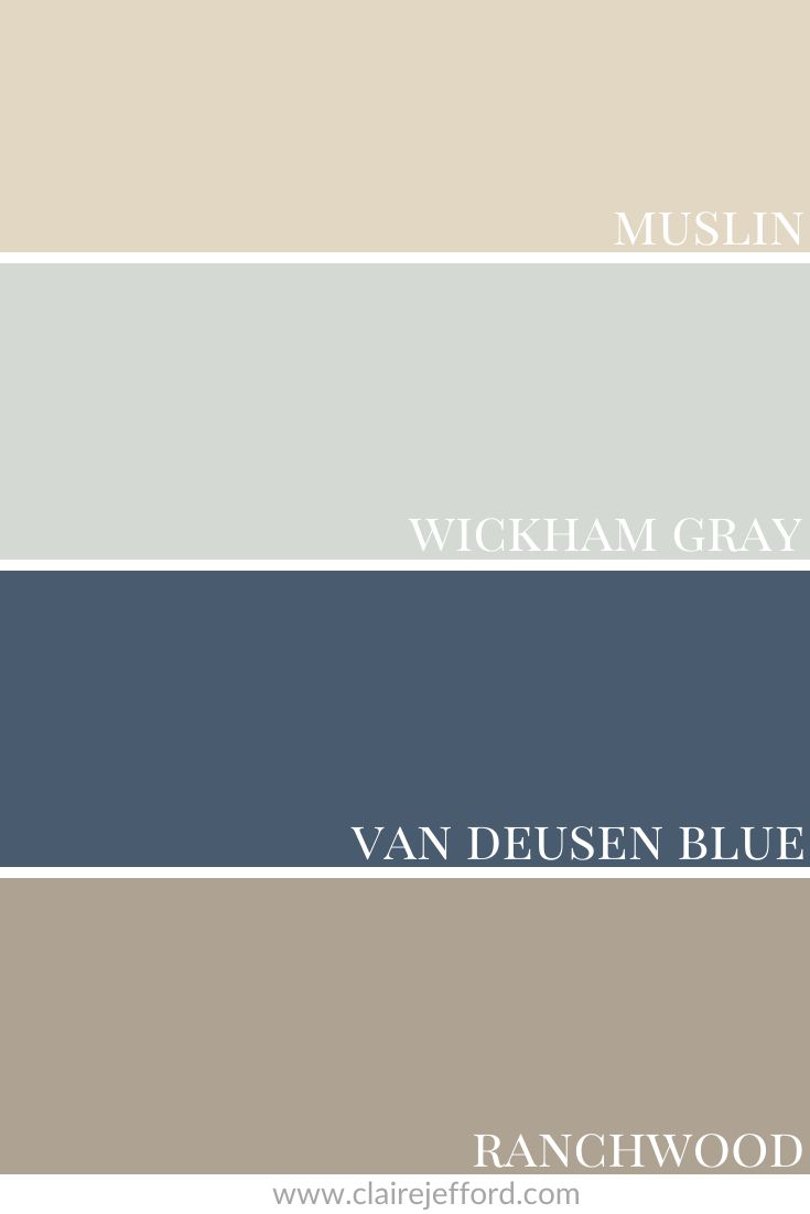 four shades of gray, white and beige with the words william gray van deusen blue