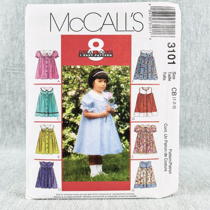 the sewing pattern for this girls'dress is very easy to sew