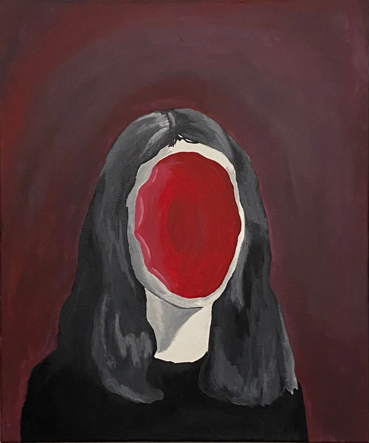 a painting of a woman with a red circle on her head