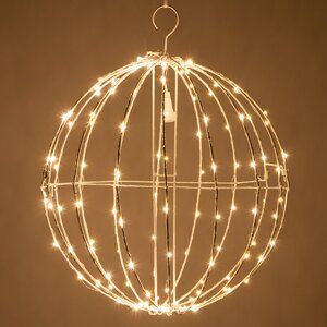 a ball with lights hanging from it's sides