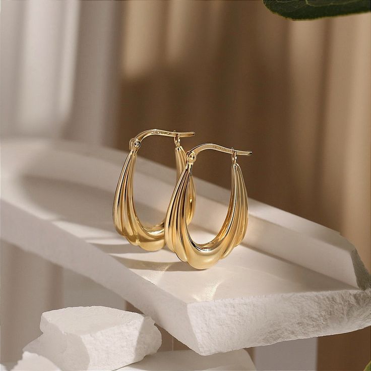 Embrace Statement Style with Bold Gold Earrings. #goldearrings Drop Top, Eternity Bands, Gold Yellow, Sale Event, Diamond Gemstone, Real Gold, Precious Metals, Fashion Statement, Natural Diamonds