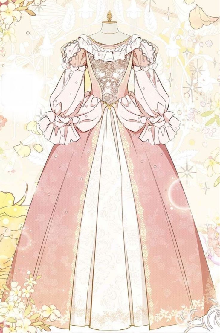 Victorian Dress Drawing, Princess Dress Anime, Princess Dress Drawing, Anime Princess Dress, Princess Dress Fairytale, Victorian Era Dresses, Vestidos Anime, Royal Clothes, Dress Design Drawing