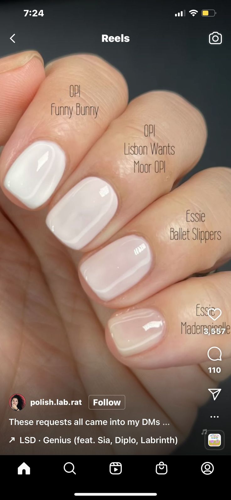 Wedding Nails Pale Skin, Neutral Nails For Fair Skin, Nail Color For Champagne Dress, Neutral Nail Colors For Pale Skin, Bridesmaid Nails Neutral, Ballet Slipper Nails, Funny Bunny Nail Polish, Wedding Day Nails For Bride, Neutral Pedicure