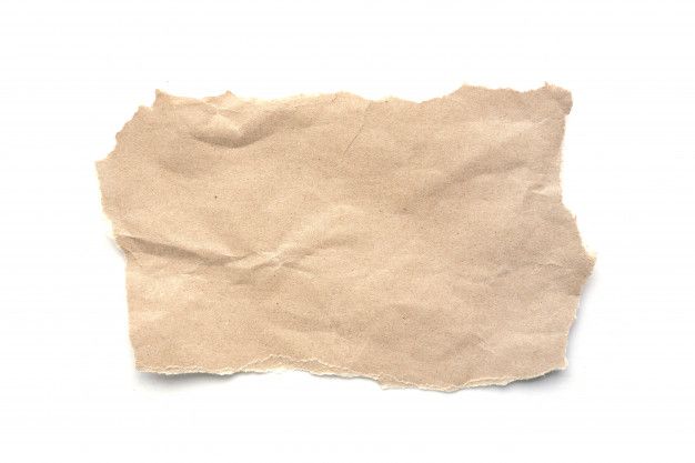 a piece of brown paper on a white background