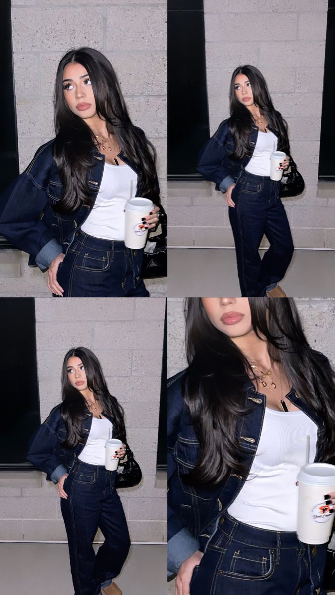 Winter outfits | fall outfits | dark denim | instagram story inspo Dark Blue Skinnies Outfit, Dark Feminine Jeans Outfits, Denim Outfit Makeup Look, Denim Classy Outfit, Birthday Casual Outfits Winter, Casual Winter Outfits Baddie, Dark Wash Blue Jeans Outfit, Styling Dark Wash Jeans, Ootd Ig Story Ideas