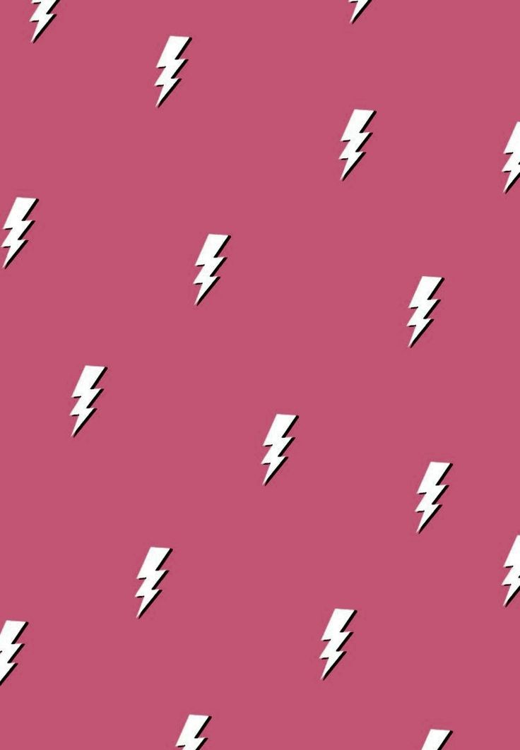 a pink background with white lightning bolts